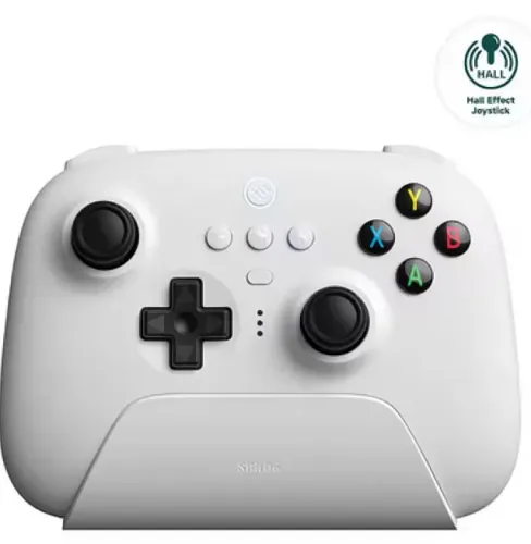 Joystick 8BitDo Ultimate DOCK Hall Effect - Branco (Novos + Garantia)
