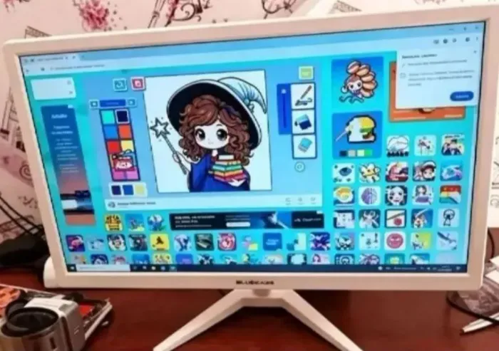 Monitor Gamer 21.5" Bluecase - Full HD - 75Hz - 5ms - Vesa - HDMI/VGA - Branco Na Caixa