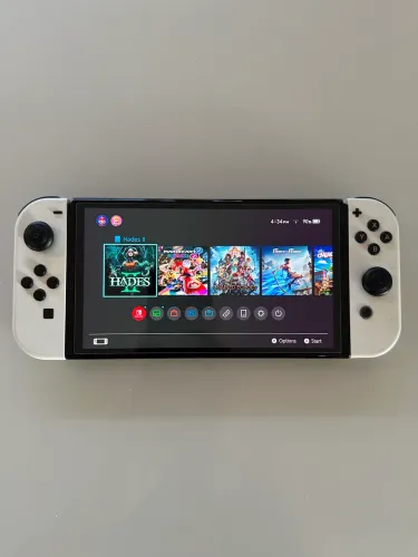 Nintendo Switch OLED Branco Completo Original + Extras