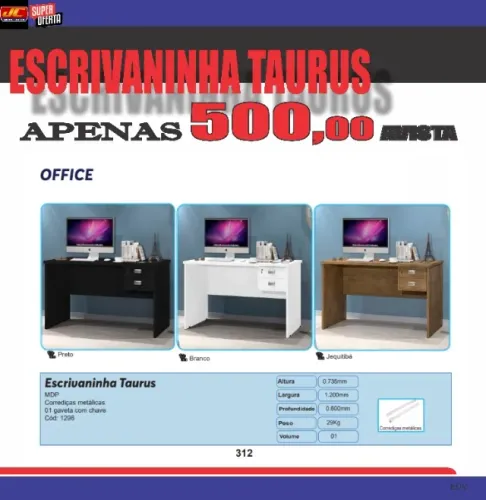 ESCRIVANINHA TAURUS 2 GAVETAS