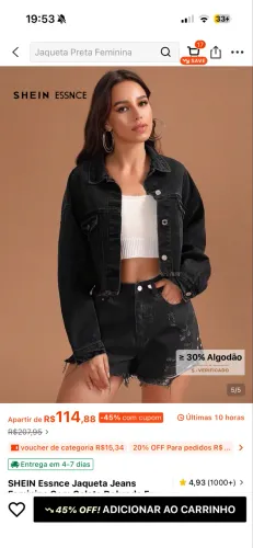 Jaqueta jeans preta | Veja mais peças no perfil