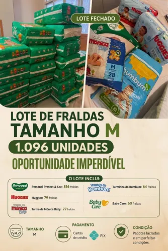 Lote de Fraldas M ? 1.096 unidades