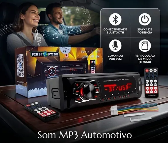 Som MP3 Automotivo com Bluetooth