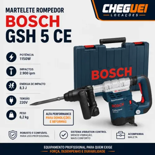 Aluguel Locação Martelete Rompedor 1150w 8,3 J Sds Max