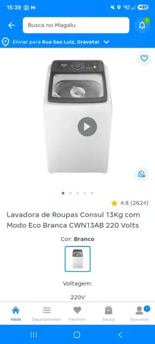 MAQUINA DE LAVAR CONSUL 13KG 6 MESES DE USO