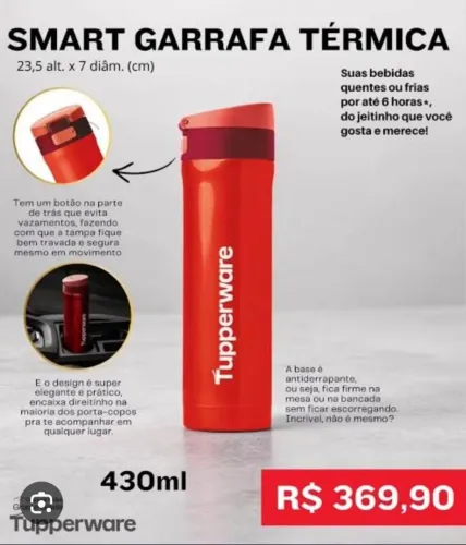 Garrafa térmica tupperware