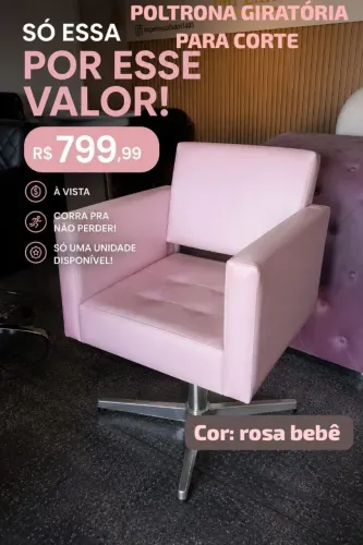 Poltrona giratória para cabeleireira a pronta entrega!