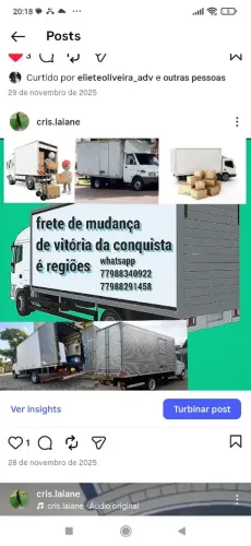 Fretes viagens e mudanças