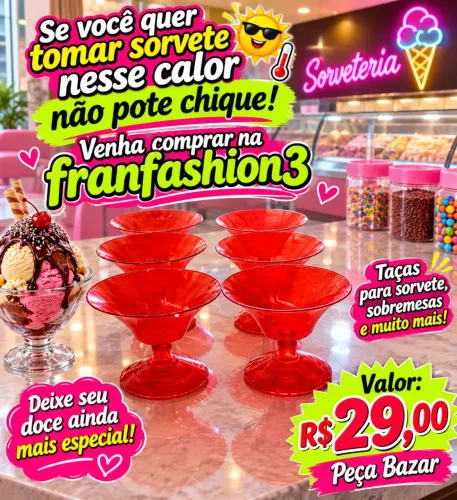 Taças de sorvete peça bazar aceitamos cartão de crédito débito e pix