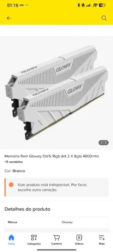 Memórias ram 2x16gb ddr5