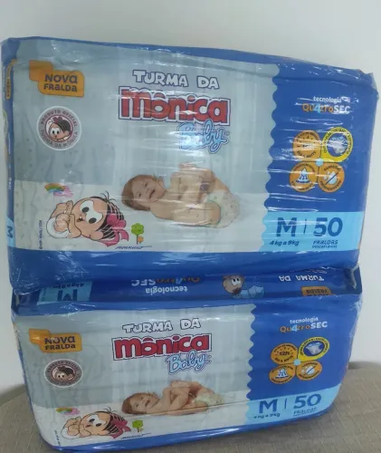 02 Pacotes Fralda M Turma da Mônica