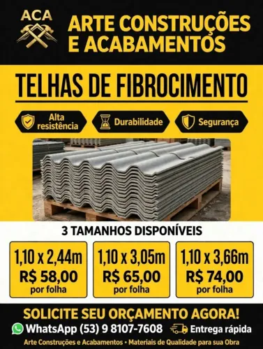 PROMOÇÃO DE TELHAS FIBROCIMENTO