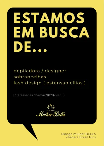 Vaga para depiladora lash designer