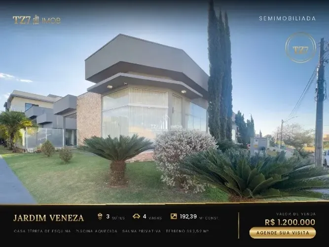 CASA TÉRREA DE ESQUINA 3 SUÍTES COM PISCINA NO JARDIM VENEZA - R$ 1.200.000 