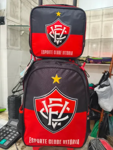 Kit Mochila do Vitória Infantil de Carrinho + Estojo + Lancheira Térmica ?