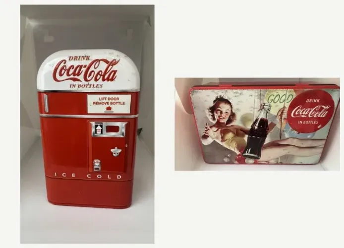 Kit 2 Latas Coca-Cola Retrô Formato Geladeira - Estojo Organizador
