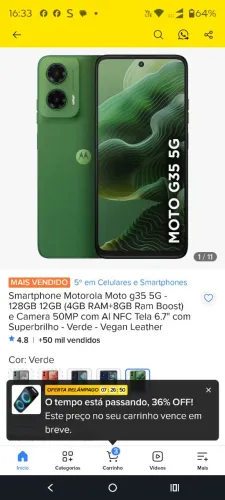 Celular Motorola G35 128 GB