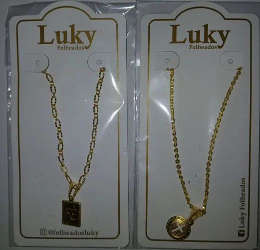 Luky Folheados Corrente Infantil Semijoia