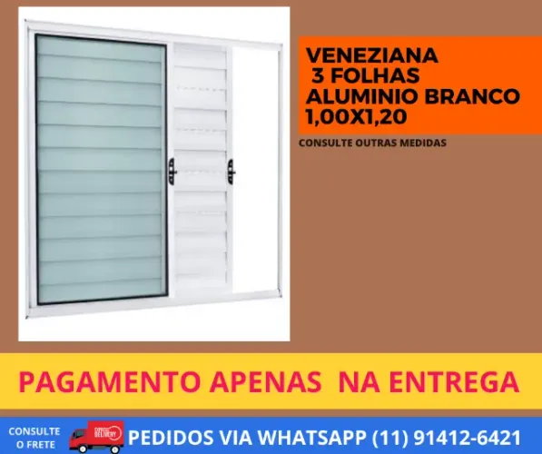 veneziana cód v85 3 folhas aluminio