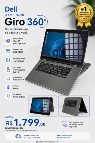 Notebook Dell tela touch
