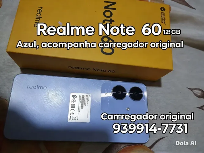 Realme note 60 com azul