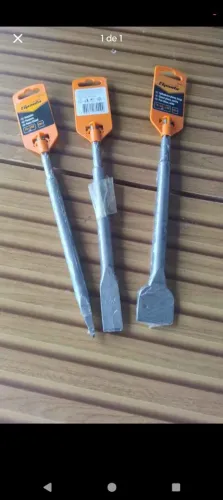 Kit com 3 peças ponteira e talhadeiras em aço 