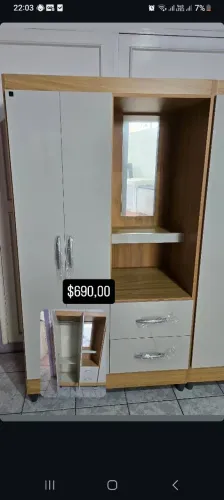 Guarda Roupa 2 portas 2 gavetas Com espelho Peça de Mostruário