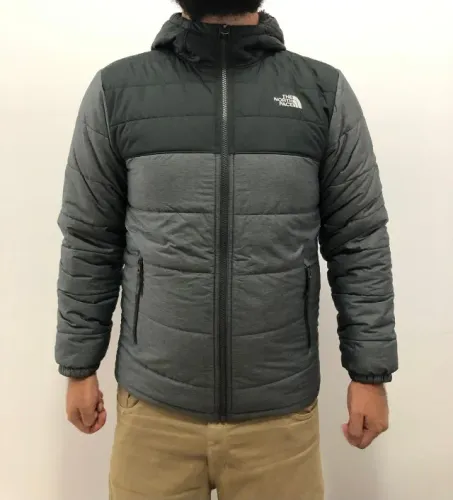 jaqueta the north face dupla face Cinza M Adulto (GG Juvenil) Usada