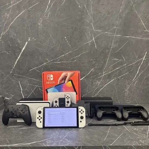 Nintendo Switch OLED Branco - Completo + 512GB e Vários Acessórios!