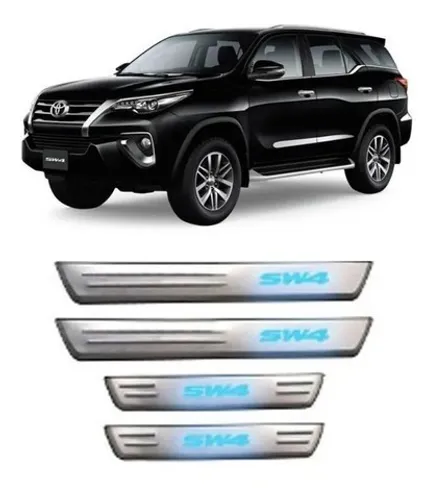 Soleira Com Led Metalica Toyota Sw4 2016/
