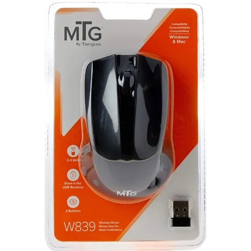 Loja MP Imports: Mouse Óptico Sem Fio 3 Botões Preto - Targus Novo Mod W839 - Novo!! NFe!!