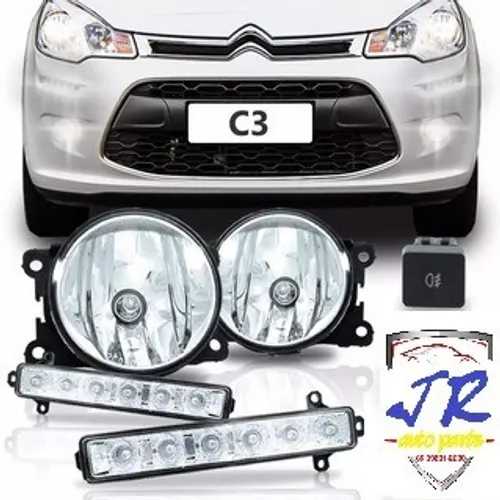 Kit Farol Milha C3 2013 2014 2015 2016 2017 2018 2019 Auxiliar Neblina