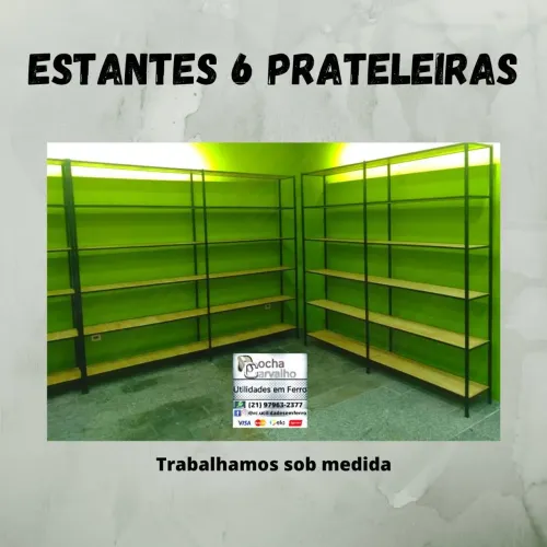 Estante Industrial 2,00x2,00x0,30 (6 andares). Sob Encomenda. Orçamos sob medida.