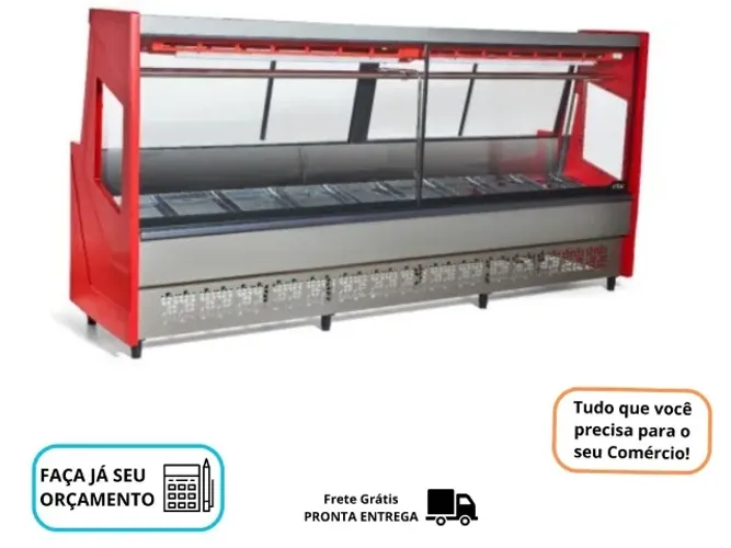 Balcão de Açougue 3 Metros Polar Vermelho