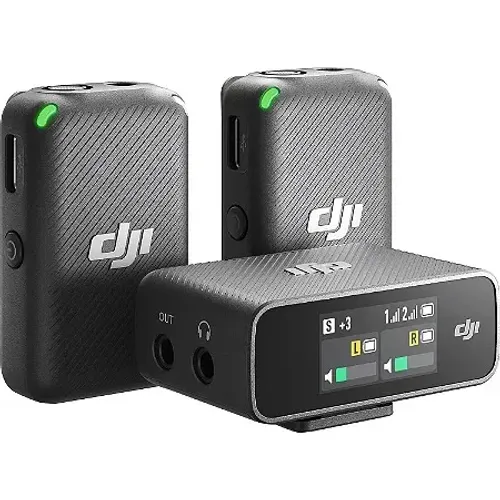 Microfine sem Fio Dji Mic Kit Transmissão 250m, bateria 15h, Original DJI, Novo Lacrado