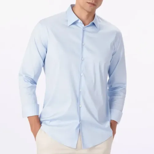 Camisa Social Masculina Ricardo Almeida Original Logo Bordado Azul Claro - Tamanho 41 / M