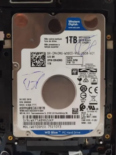 HD de 1Tb ou 1024Gb SATA novo, retirada de um note DELL novo