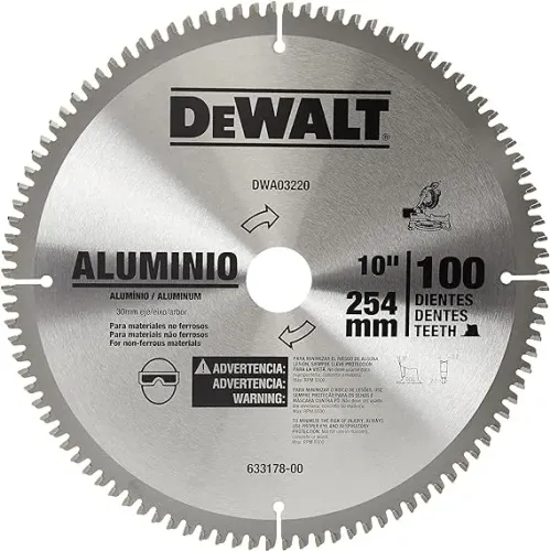 Disco De Serra Para Alumínio 10 pol 100 Dentes Dwa03220 Dewalt