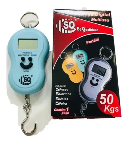 balança digital para pesa mala  portatil mão 50kg sq3314- azul