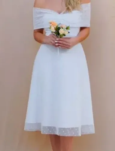 Vestido casamento civil branco novo