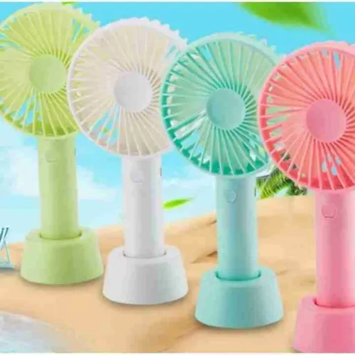 Mini Ventilador Portátil de Mão e Mesa Recarregável USB - 3 velocidades