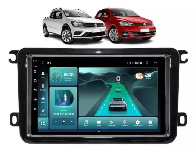Central Multimídia Android 7pol. Carplay/A. Auto sem fio 2gb/64gb Gol/saveiro/Voyage G7/g8