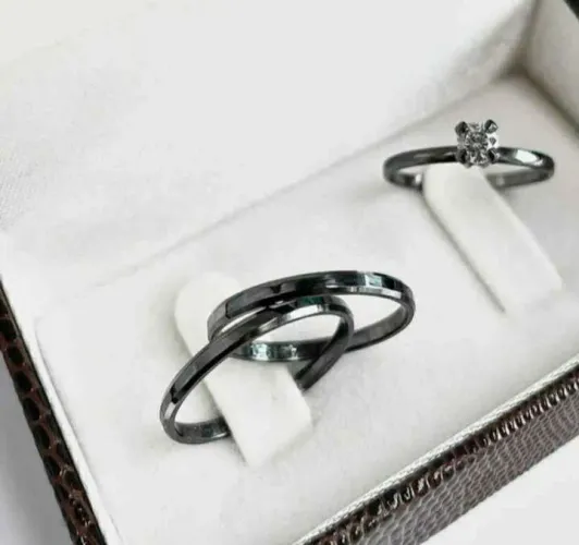 Par de alianças 2mm Ouro negro 