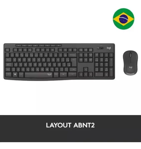 Kit Teclado e Mouse sem fio Logitech MK295 Combo - Layout ABNT2 - Novo Lacrado - Coimbra