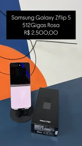 Samsung Galaxy Zflip 5 512Gb Rosa R$ 2.500,00 | Semi Novo | Loja Física