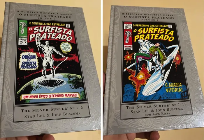Surfista prateado biblioteca histórica Marvel completa e lacradas, volume 1 e 2 