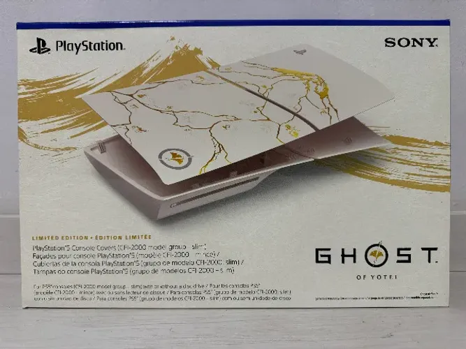 Tampas console PS5 Slim Edição Limitada Ouro - Ghost of Yotei - Novo Lacrado Sony