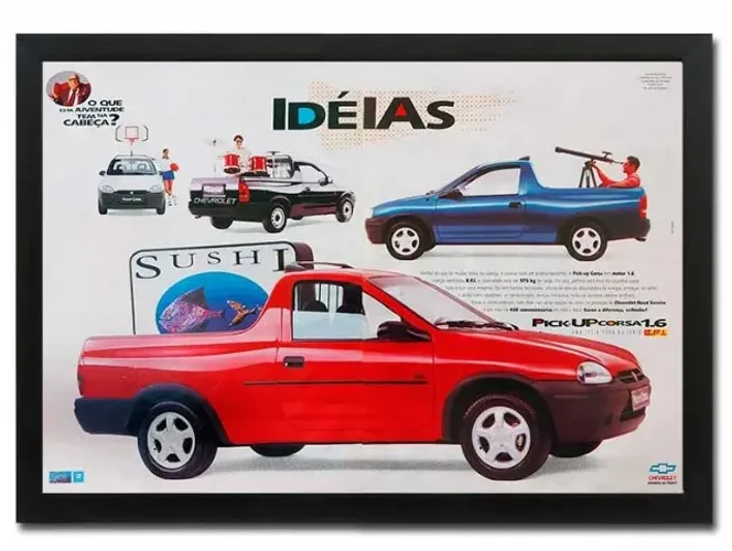 Pickup Corsa, picape - Quadro / pôster decorativo com propaganda original de revista
