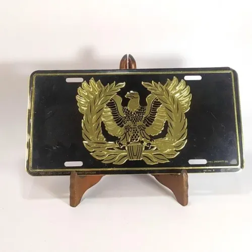 DECORAÇÃO - PLACA DE AUTOMÓVEL - U.S. Army Warrant Officer License Plate (Placa de licença