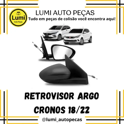 Retrovisor Argo / Cronos 2018/... C/Controle Manual - NOVO 